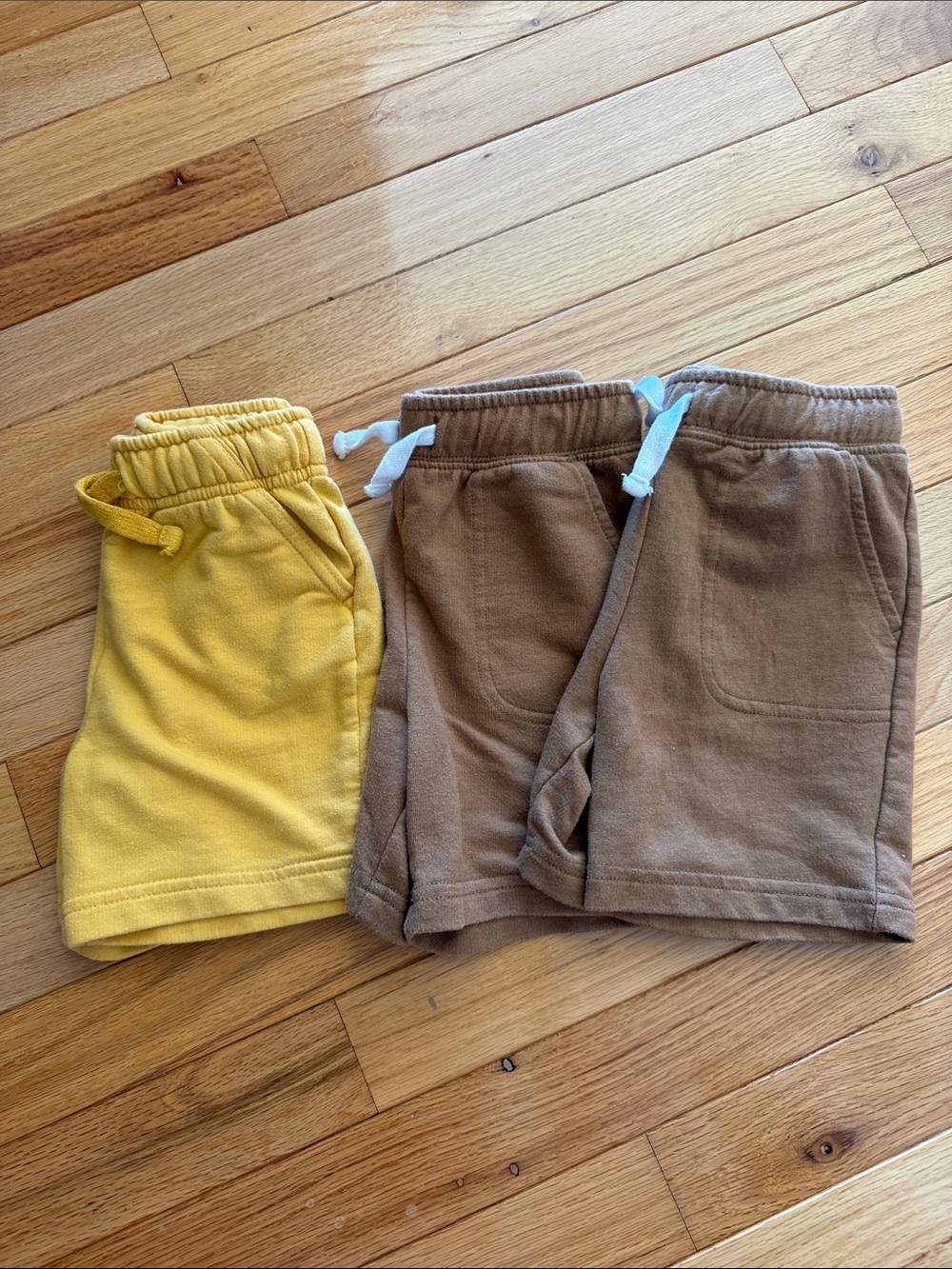 Cat & Jack Yellow and Brown Kids Drawstring Shorts Set